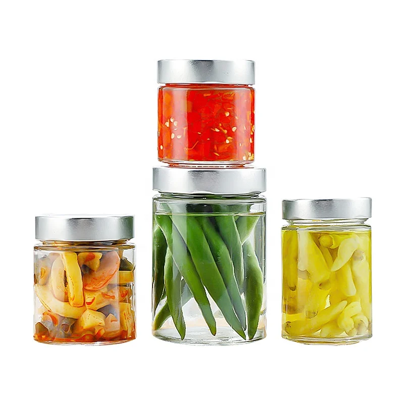 Ru Star Glass Food Container 50ml 500ml Clear Round Glass Food Container For Sauce Coffee Bean