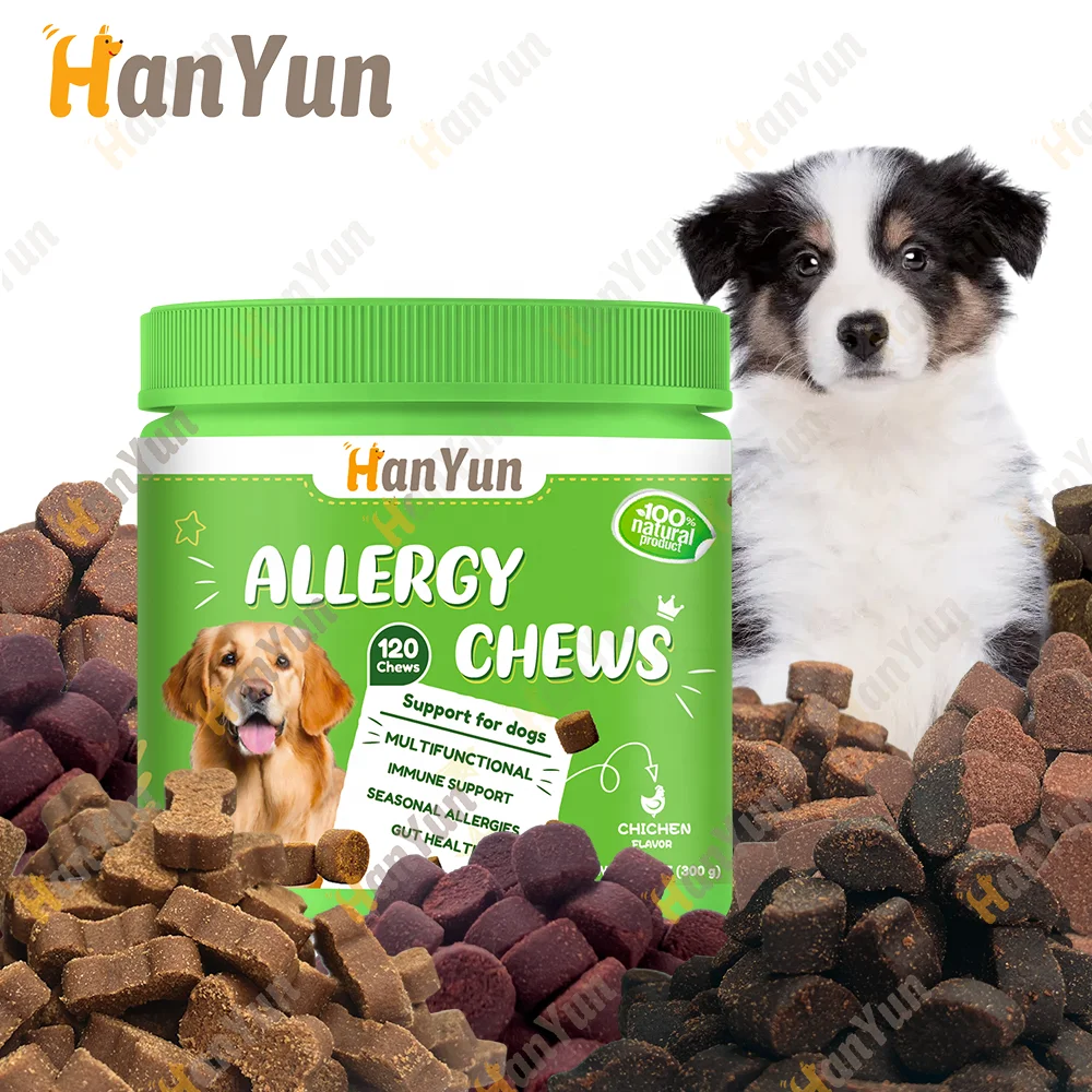 Dog Allergy Relief Chews - Dog Itch Relief - Omega 3 Fish Oil + Probiotics - Itchy Skin Relief - Seasonal Allergies - Anti Itch