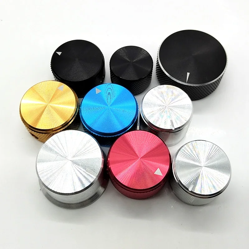Custom CNC Machined Black Solid Full Aluminum Knurled Guitar Volume Encoder Knob