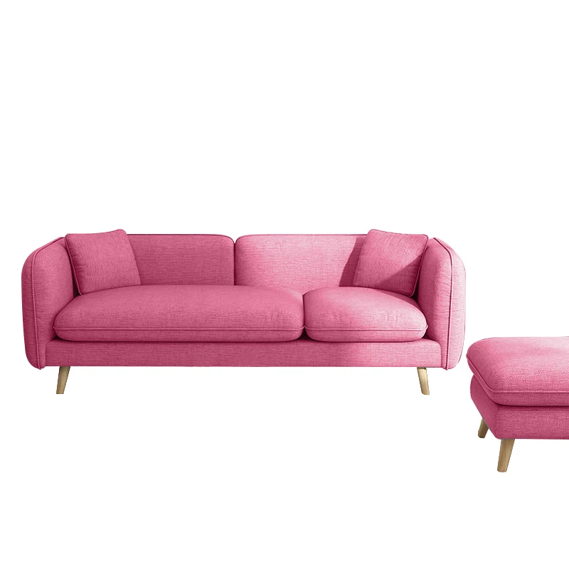 Wholesale Fabric sofa small apartment triple living room rental room sofa combination fully assembled and removable
