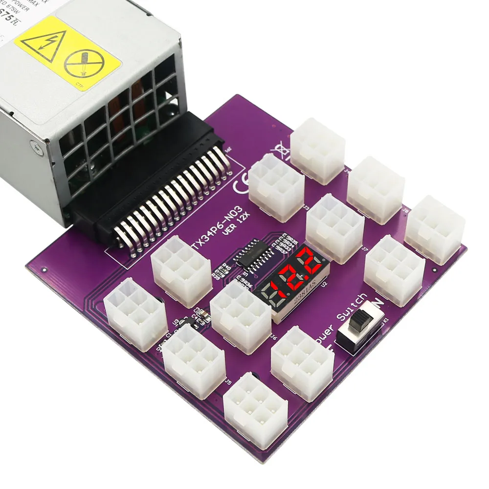 В виде бабочек, новинка, 12 портов PCI-E 6Pin разъем 12V блок питания сервер коммутационная плата для струйного принтера HP 1200W/1000W/750W GPU Блок питания комплект