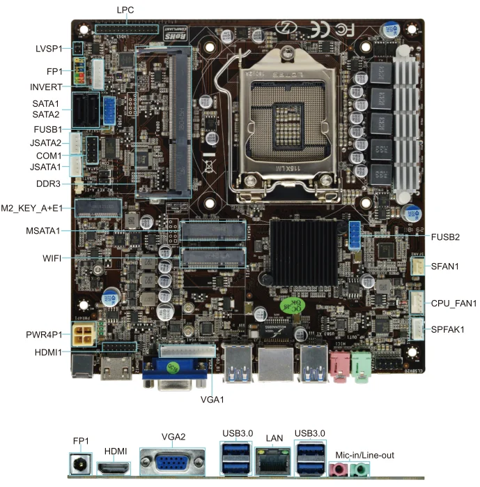 H310 chipset DDR3 Motherboard support i3 8100 I5 8600 I7 8700 processor
