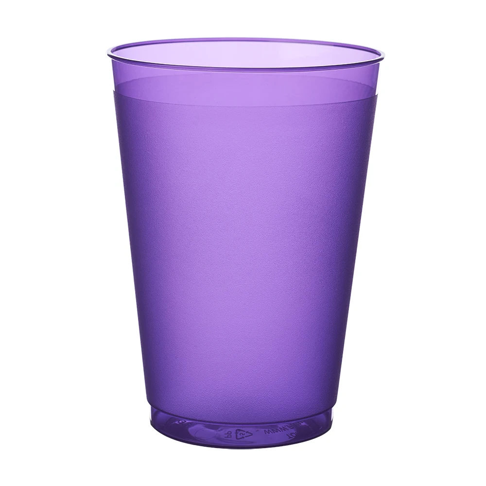 USA Made and Inventoried 12 Ounce Flex Frosted Plastic Stadium Cup 1 Color Imprint in One Location