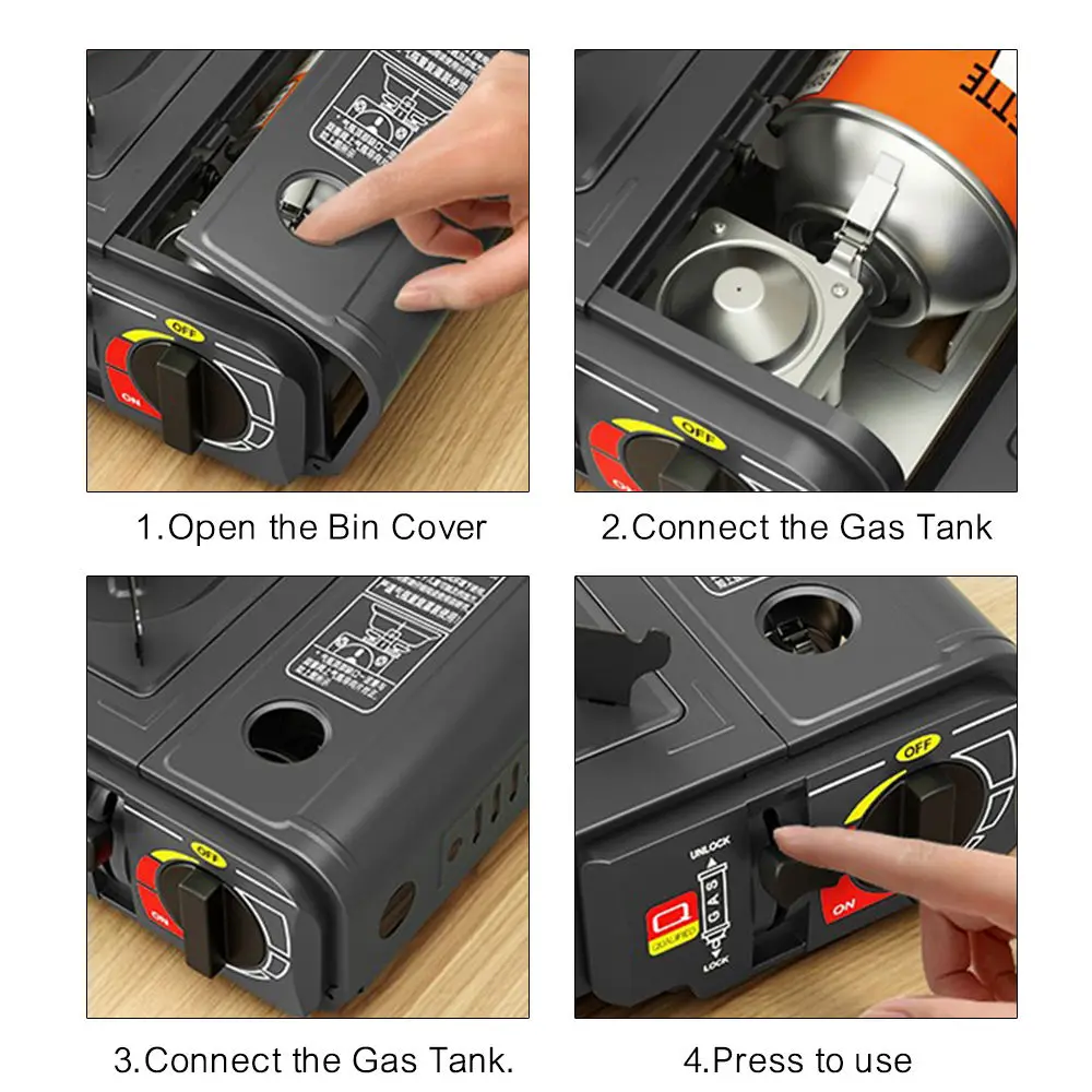 Kingpool Single Burner Suitcase Camping Cooker Stove Propane Portable Outdoor Picnic Mini Butane Gas Kitchen Cassette Gas Stove