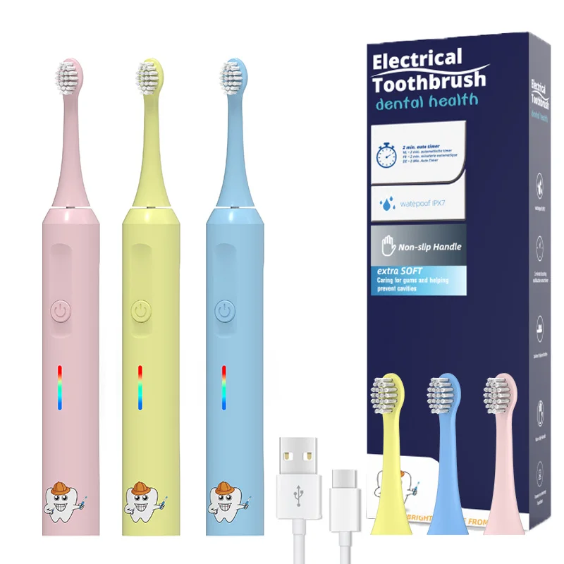 Eco Friendly Kids Cartoon Cute Soft Vibrating Kids Electric Children Electric Toothbrush For Children With Logo