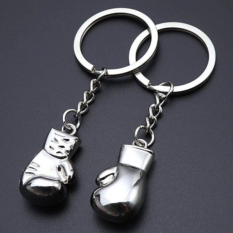 Fashion Men Boxing Glove Pendant Keychain 3D Metal Boxer Car Keyring Club Match Keychain