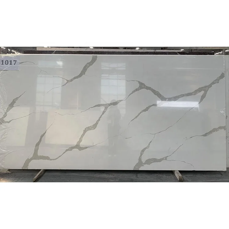 Artificial white engineered calacatta oro marble quantum quartz for worktop