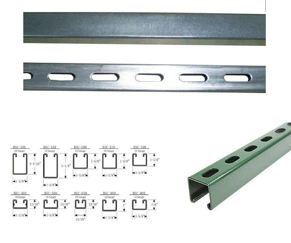 Hot dip galvanized 41x82 double channel powder coated c channel solar panel strut channel