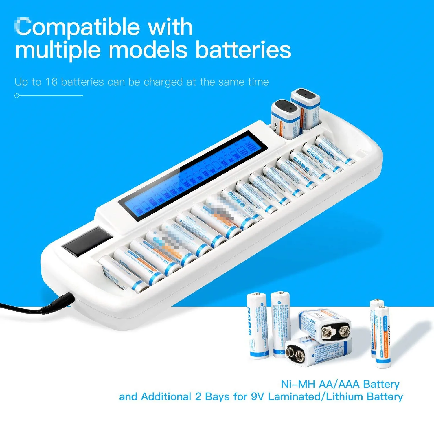adapter 18650 micro micro usb portable multi lithium-ion universal fast smart 8 port usb rechargeable 2a battery charger aa aaa