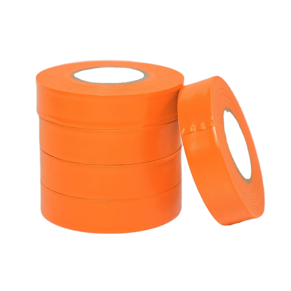 Factory 2.5cm 100m 50m 45m 80micron orange color winter tree survey pvc tape log roll