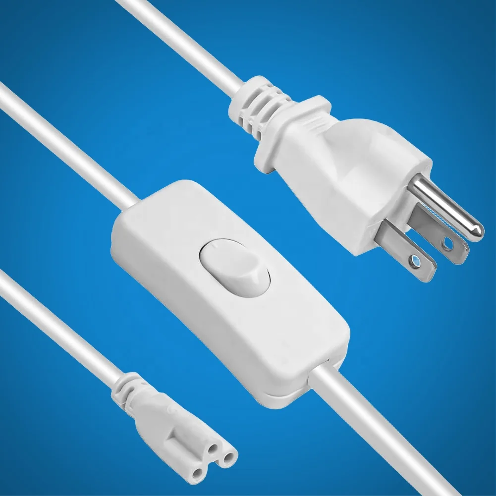 JESLED 1FT - 10FT LED Light Power Cord with On/Off Switch T5 T8 Power Cord T5 Connector Extension Cord with US Plug OEM&ODM