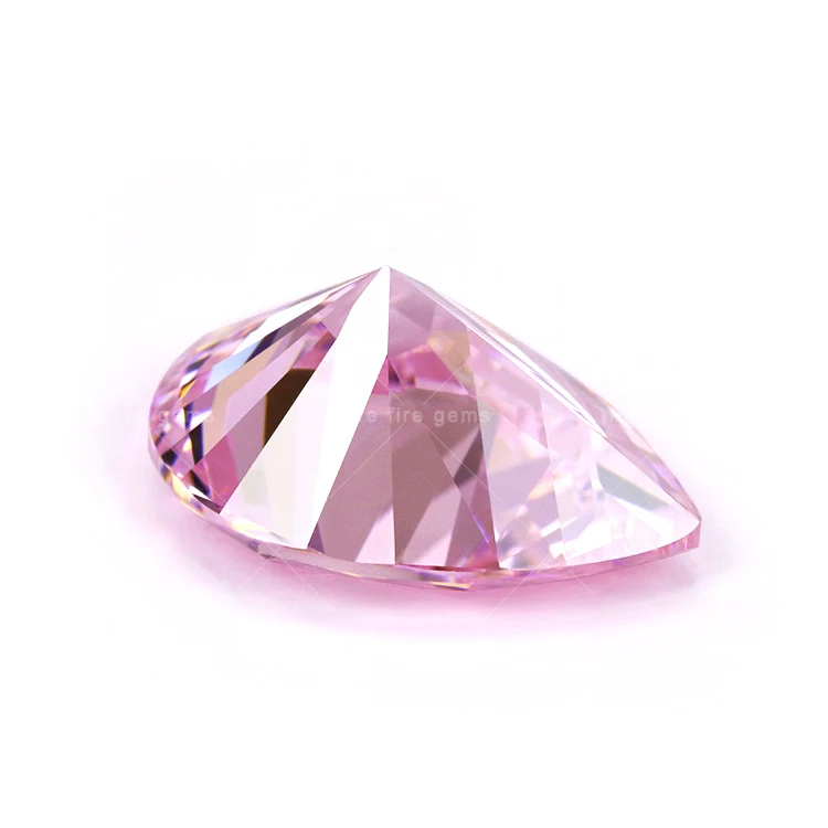 full size 5A grade loose cz diamond gemstone light pink pear shape cut cz stone cubic zirconia