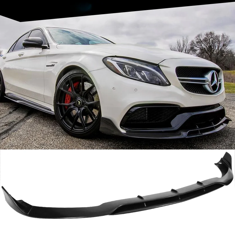 BS Style Carbon Fiber Front Bumper  Lip For  W205 C63 AMG C-Class