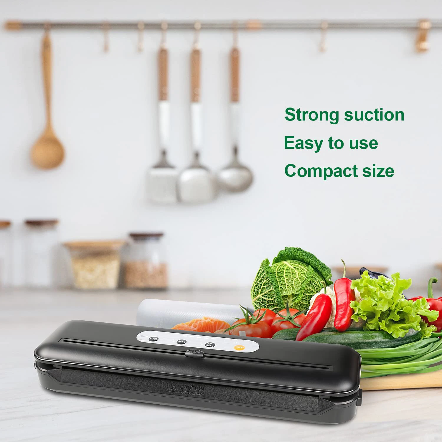 Hot-Selling 86Kpa Automatic Vacuum Sealing System Led Indicator Lights Vacuum Food Sealers With Built-In Cutter