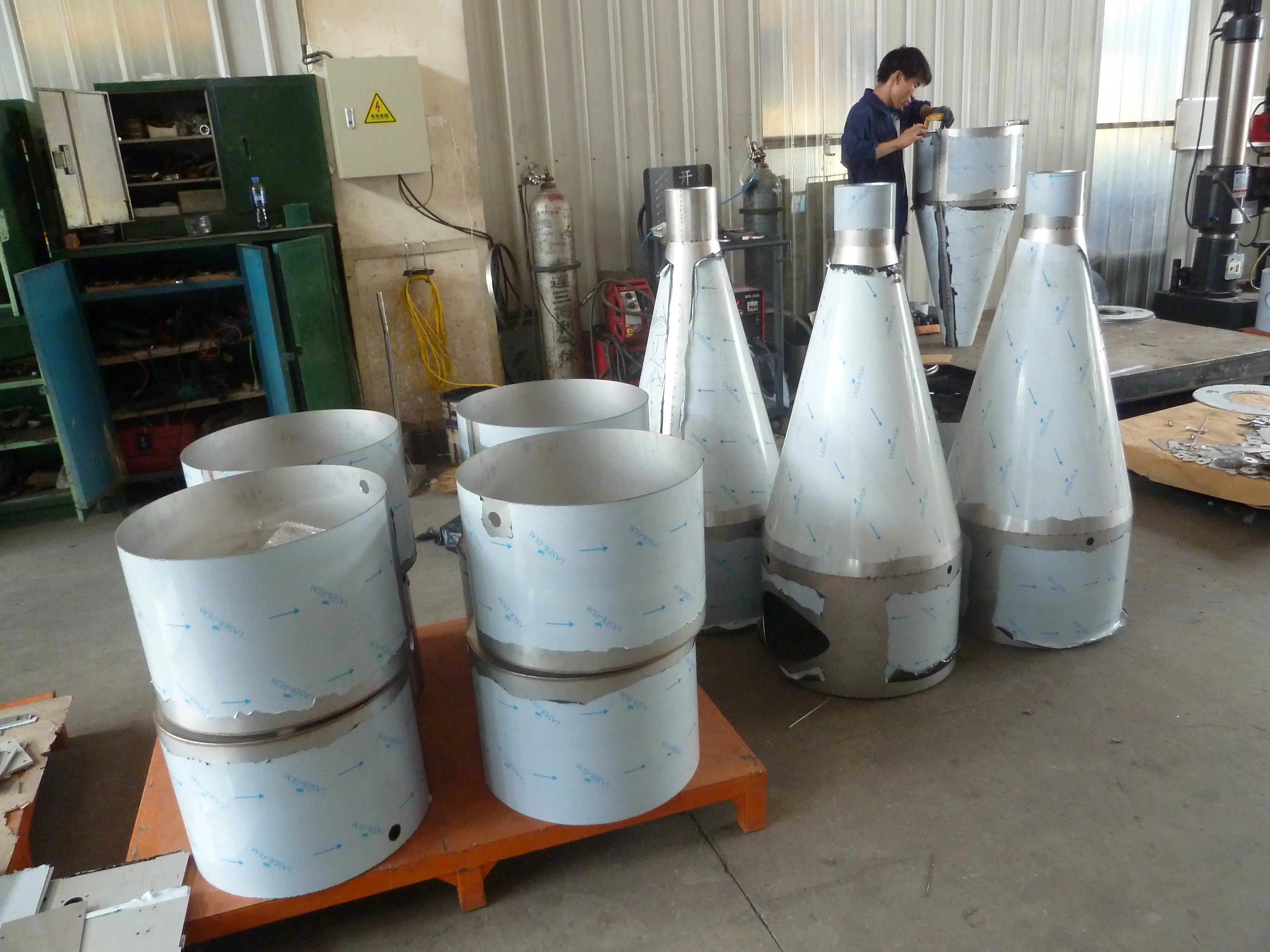 Hollow large Metal Cone custom sheet metal manufacturer cones rolling service stainless steel fabrication