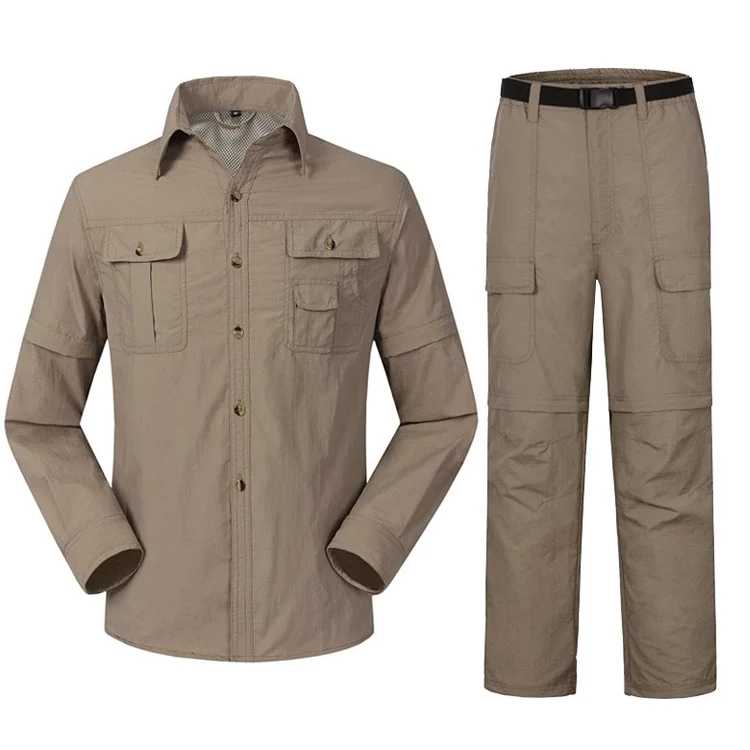 Outdoor Quick Drying Suit Men Breathable Shirts Summer Fishing Trekking Pants