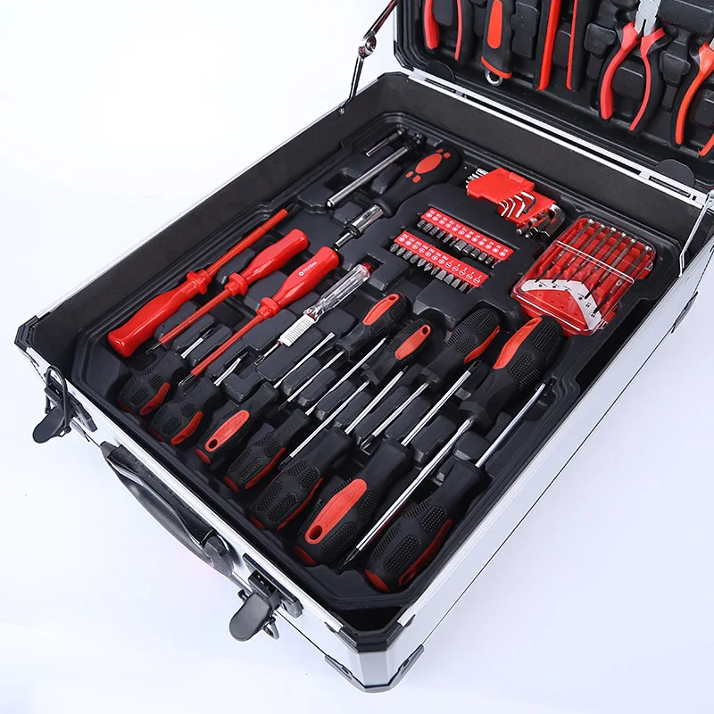 187PCS Toolbox Hand Tool Sets Car Repair Tool Kit Set Home Mechanical Tools Box Ratchet Socket Wrench Set Screwdriver Kits