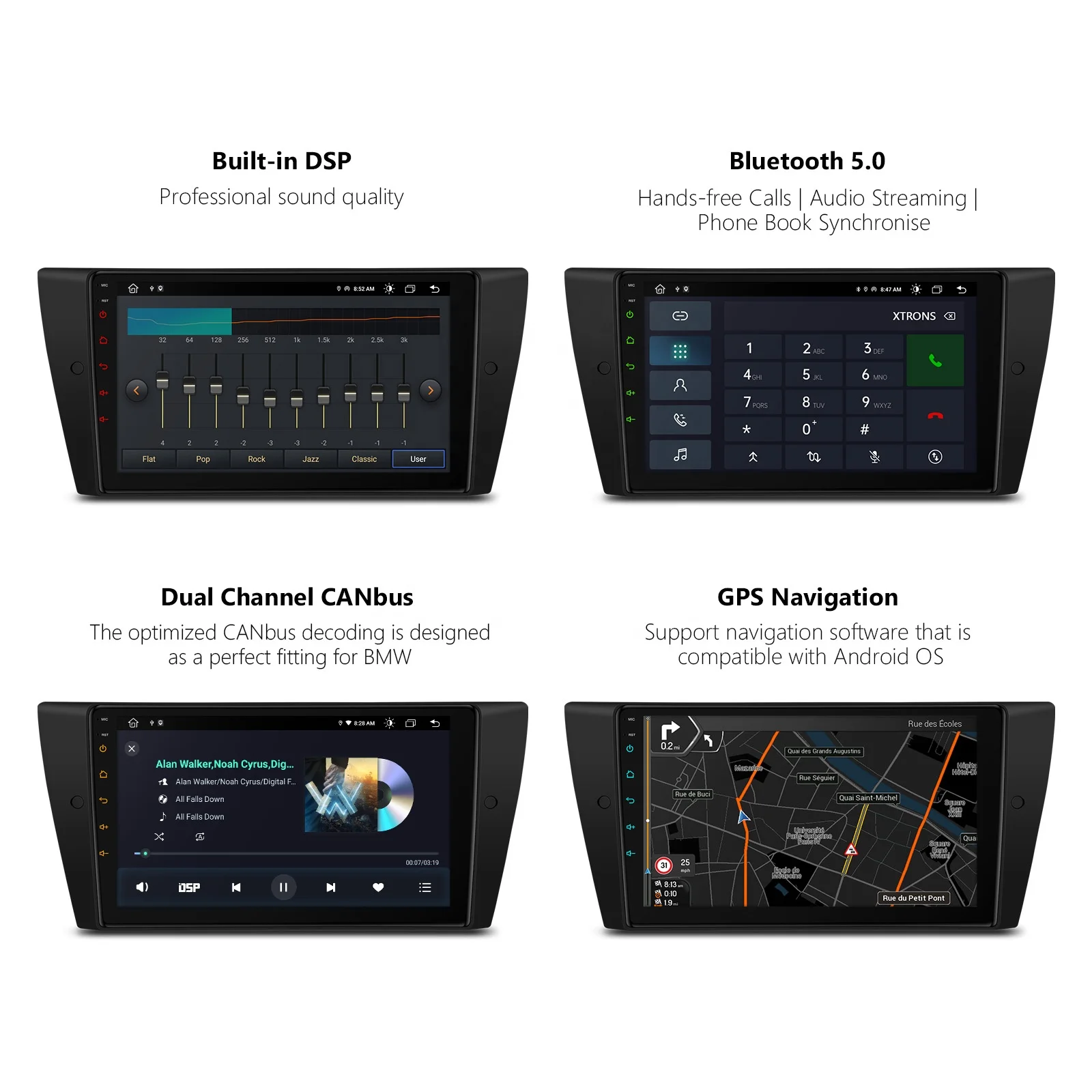 XTRONS 9 inch android car video player for bmw E90 E91 E92 E93 M3 car screen with carplay car audio radios para autos