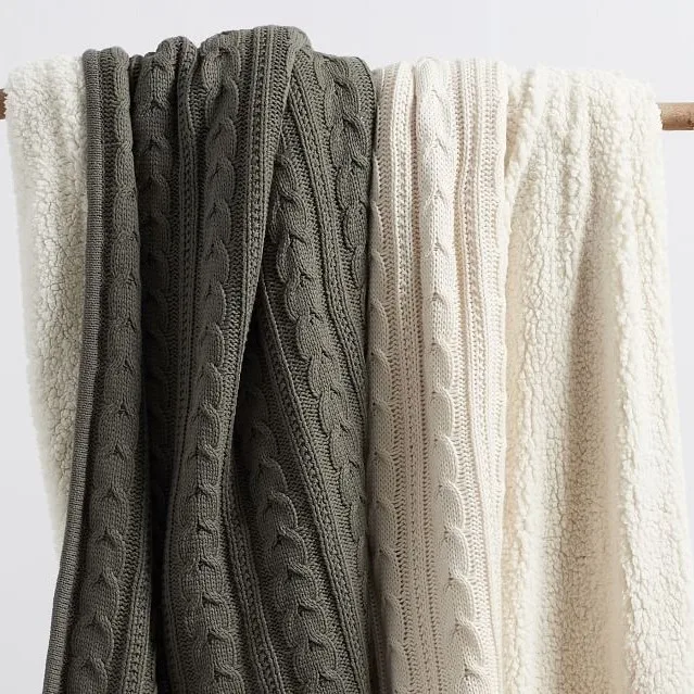 Домашний декор вязаное одеяло акриловое мягкое