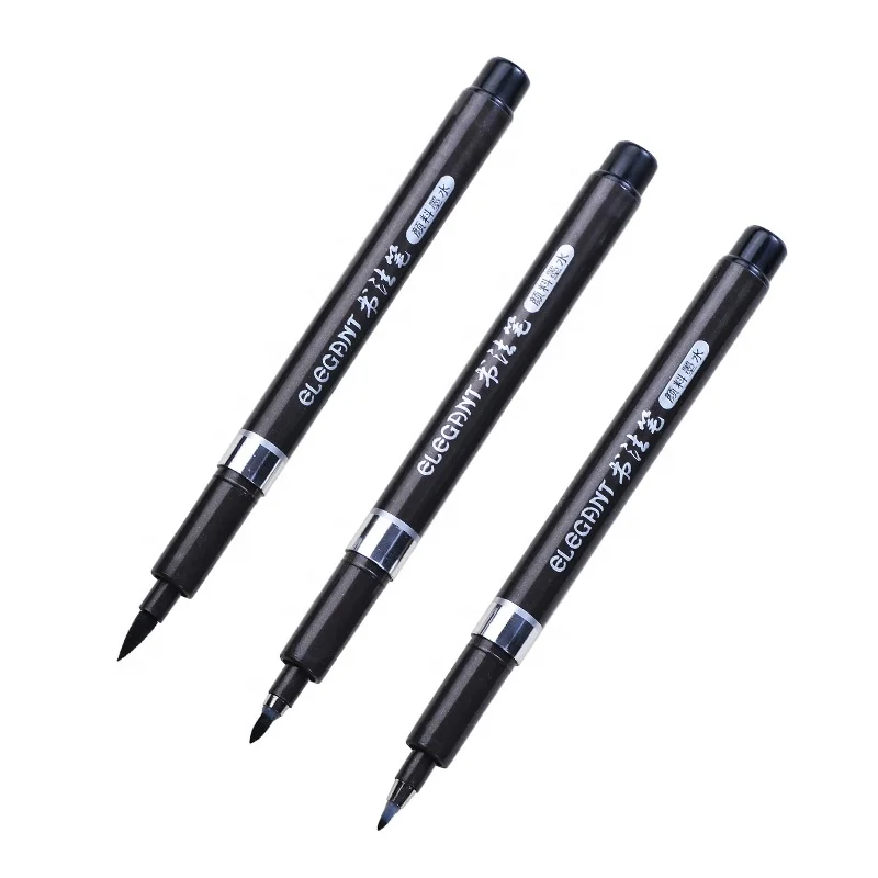 Black Calligraphy Brush Pen With Imported Nib, Watercolor Brush Pens