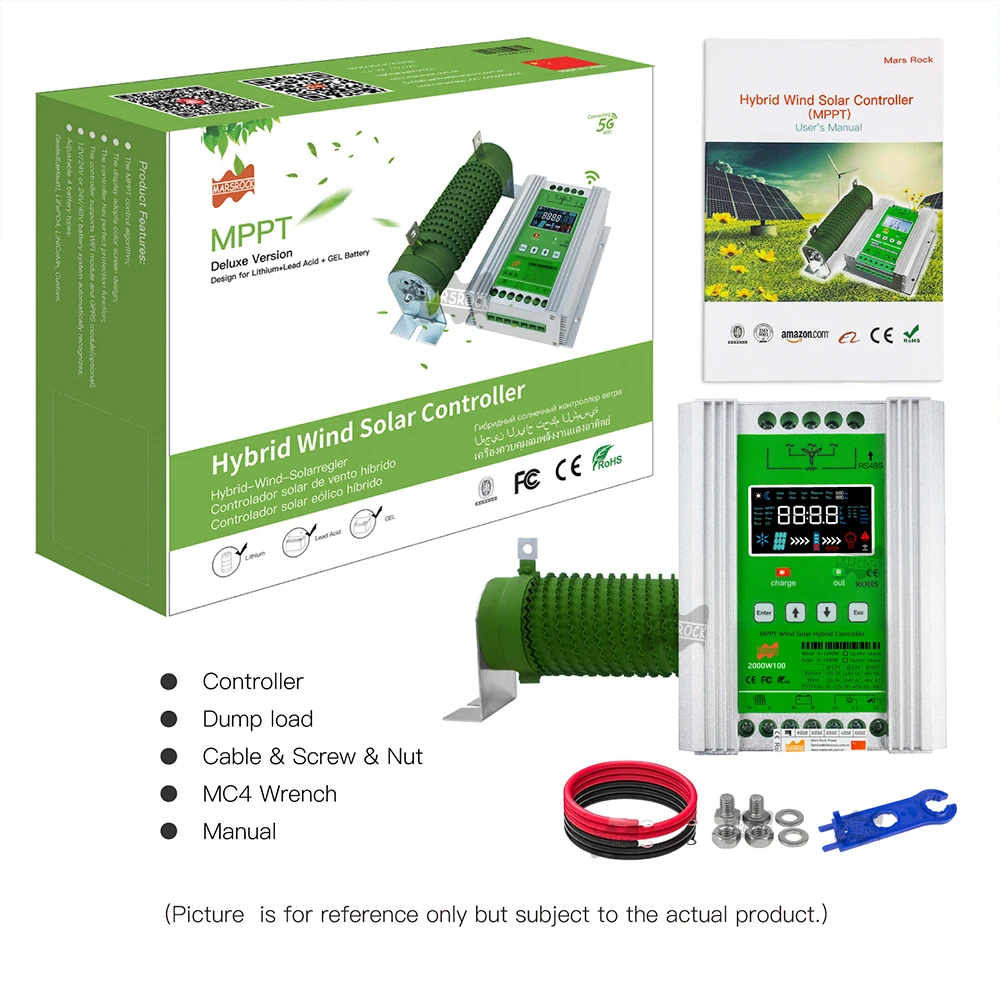 600W 12V Mars Rock Wind Turbine Controller Manufacturer Direct Sales MPPT Solar Charge Controller