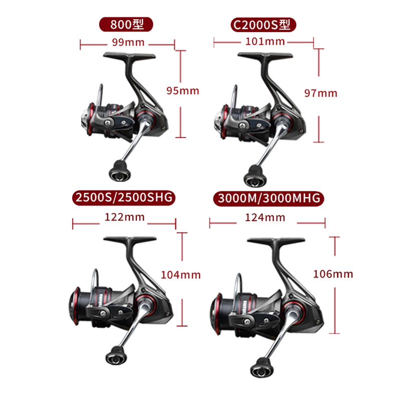 High Quality Ultra-Light Metal Spinning Reel New Wholesale 800-3000 Speed Ratio 5.2:1 8+1BB Bearing for Freshwater River Fishing