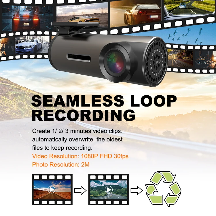 Mini Live Streaming Dash Camera Wifi Connect Front Inside No Screen Car Blackbox Supplier