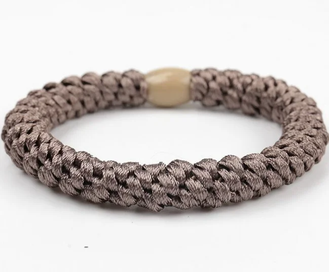 Hot Popular Thick Hair Stretchy Elastic Hair Tie Holder With Bead for Women and Girls