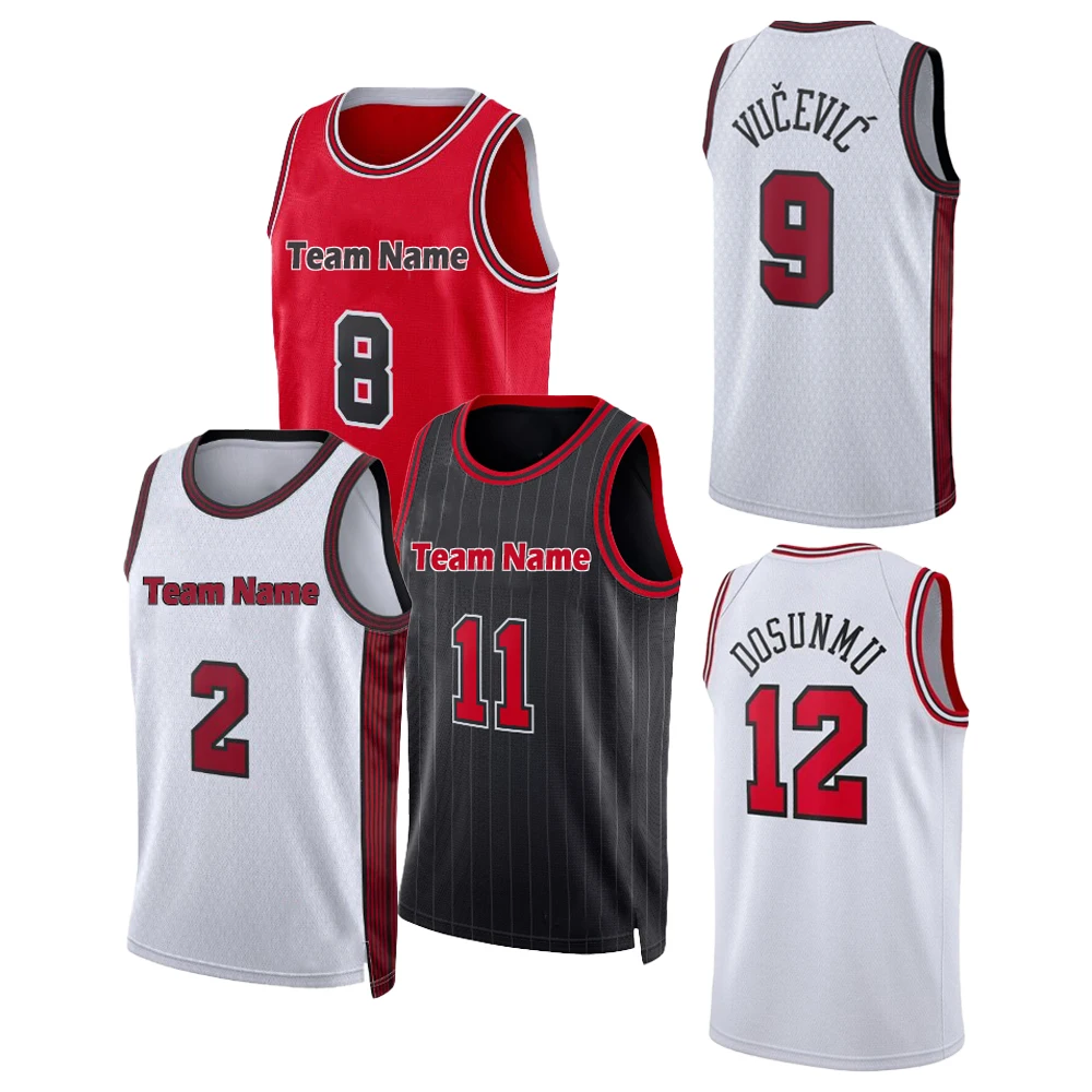 Шитые или горячие прессованные баскетбольные майки Chicago 8 Zach Lavine 2 Lonzo Ball 9 Vucevic 11 DeMar DeRozan 12 Dosunmu 6 Caruso