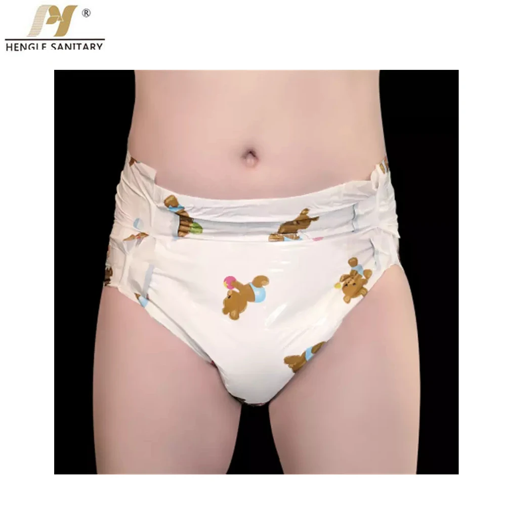 Wholesale customized disposable elderly incontinence diapers cartoon printed super thick adult diapers