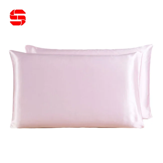 Wholesale 16 19 25 MM Momme Nature Pink Silk Queen Pillow Case Cover Soft Real King Mulberry Silk Pillowcase with Hidden Zipper