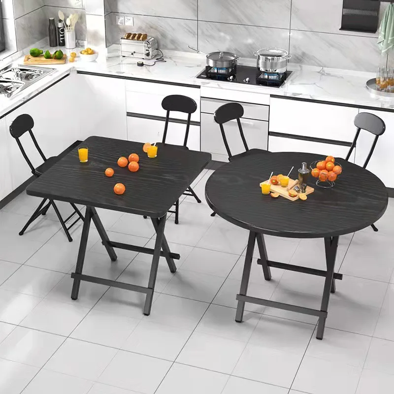 Customized Waterproof Solid Wood Walnut Folding Square Table And Chairs For Home Furniture