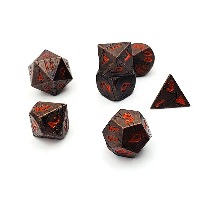 Набор Игральный костей многогранные Dnd металла ролевой игры на заказ 16 мм DND подгонянный логос цвет цинковый сплав срочная отправка по воздуху в наличии 10