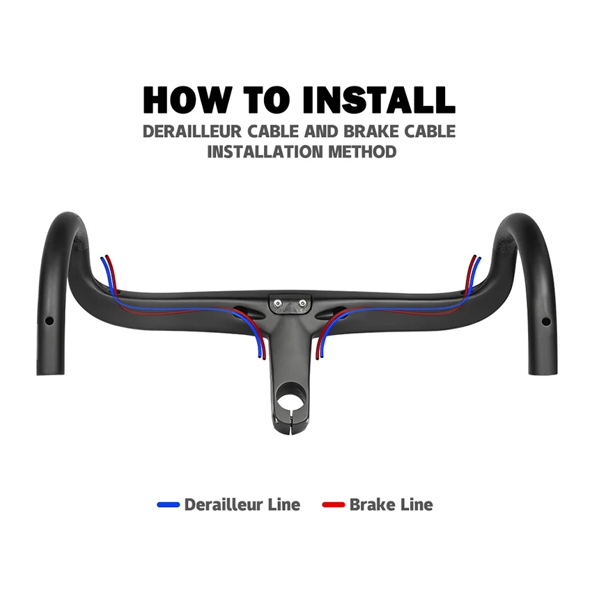 TOSEEK TR5500 Full Carbon fiber Integrated Drop Handlebar Bike Road Bicycles Accessories for Handle Bar with Stem