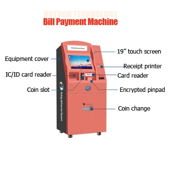 High Safety Self service Windows 10 free standing Indoor Query kiosk with Mental Keyboard