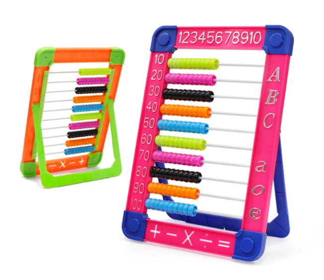 Children early learning baby beads math counting plastic abacus display math toy classic educational counting toys for kids