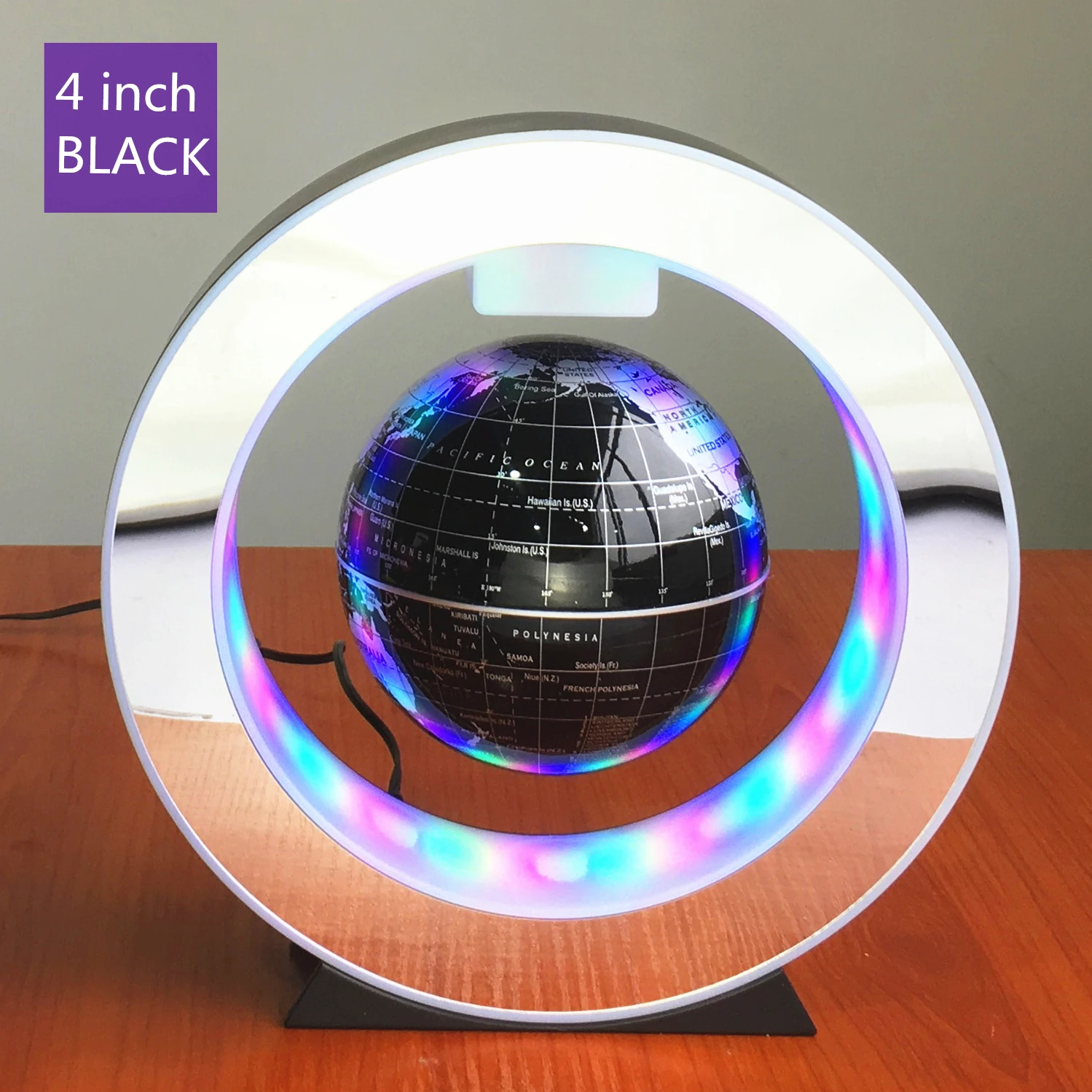 
Novelty Decoration Magnetic Levitation Floating Globe World Map with LED Light with Electro Magnet and Magnetic Field Sensor 