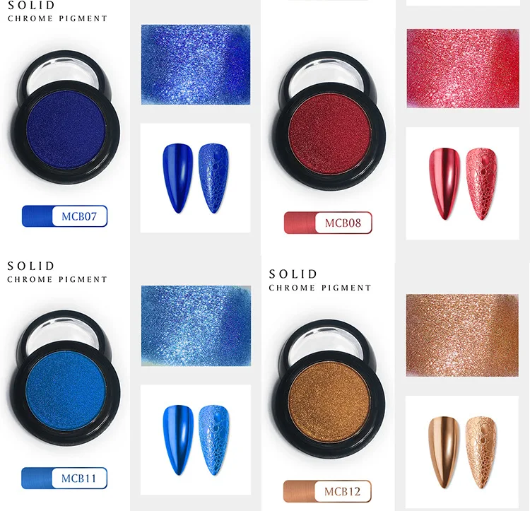 Factory OEM Customized High Quality Magic Mirror Nail Powder 26 Colors Chrome Nail Pigment Powder