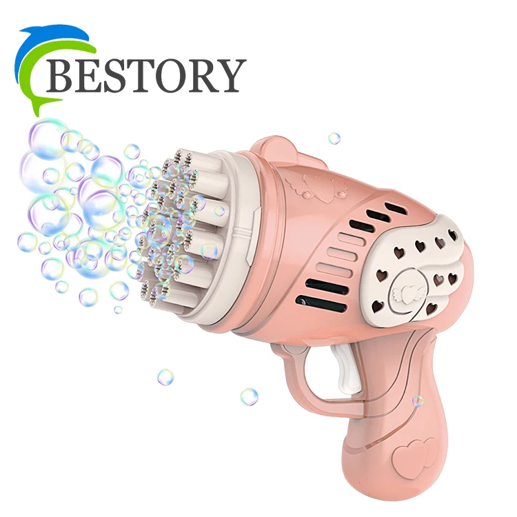new summer soap water guy toy 23 holes Automatic Bubble Gun electric Shooter Party Air Blowing Bubble Machine