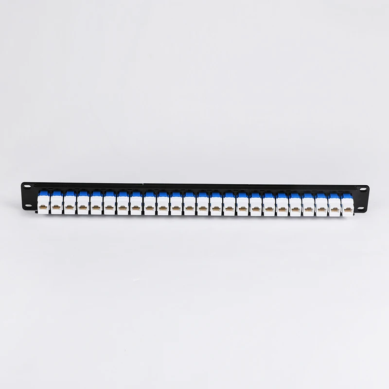 Неэкранированный 24 порта проходной Cat6 патч-панель с UTP Cat6 Inline-переходник Keystone