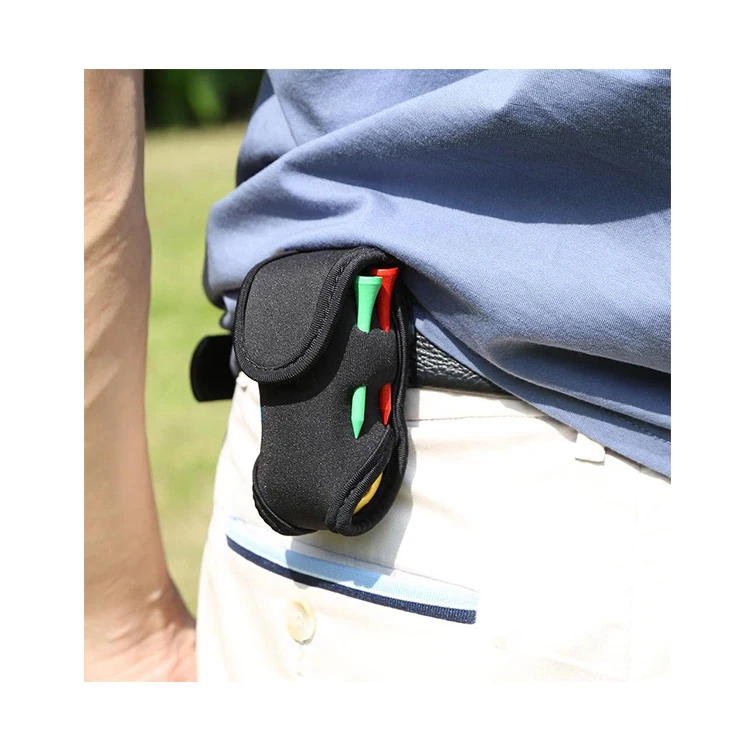 Portable Golf Ball Mini Waist Pack Pouch Neoprene Golf Ball Bag Tee Holder