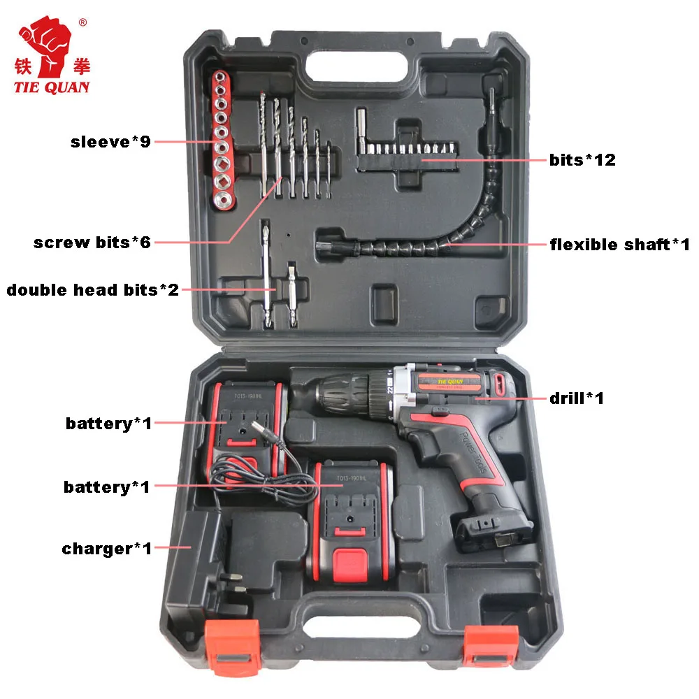 45Nm power tools lithium rechargeable battery screwdriver drill