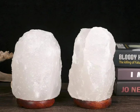 Оптовая продажа 1-2 кг белая Гималайская кристаллическая соляная лампа многоцветная затемненная вилка естественная Соляная Лампа