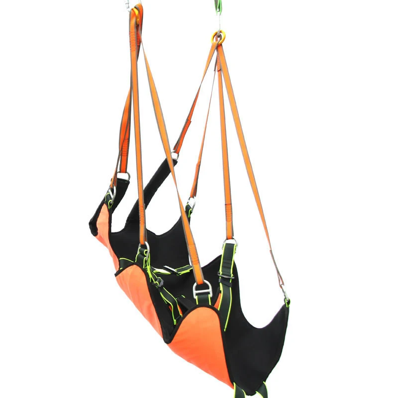 Safety climbing harness Quality assurance black/orange/blue zip line harness