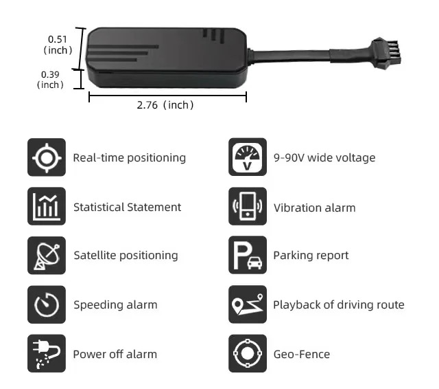 Motorcycle 9-90v gps tracker vehicle bike car tracker 2g gps car locator gt06 protocol J14