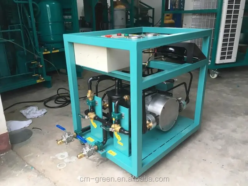 Oil-Less Water Cooling Low Pressure Refrigerant Recovery Machine 4HP Refrigerant R123/R245FA/R141B/R1233zd Charging Machine