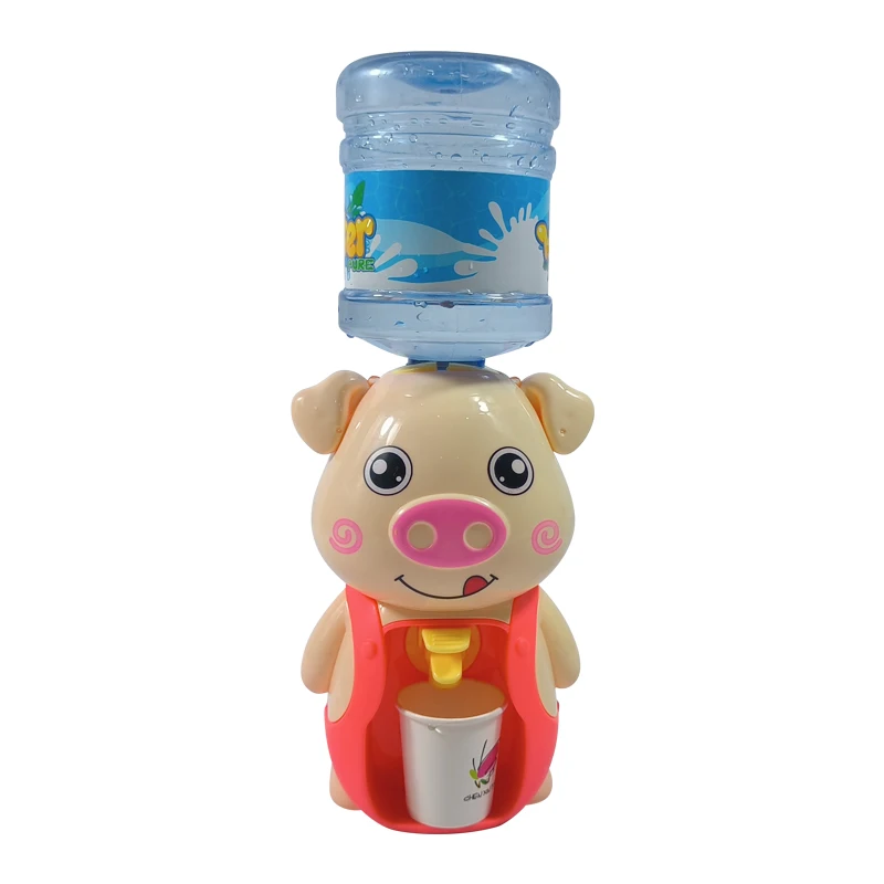 Animal Plastic Kitchen Toy Pig Light Mini Water Dispenser Toy Drinking Fountain Simulation Toy for children gift