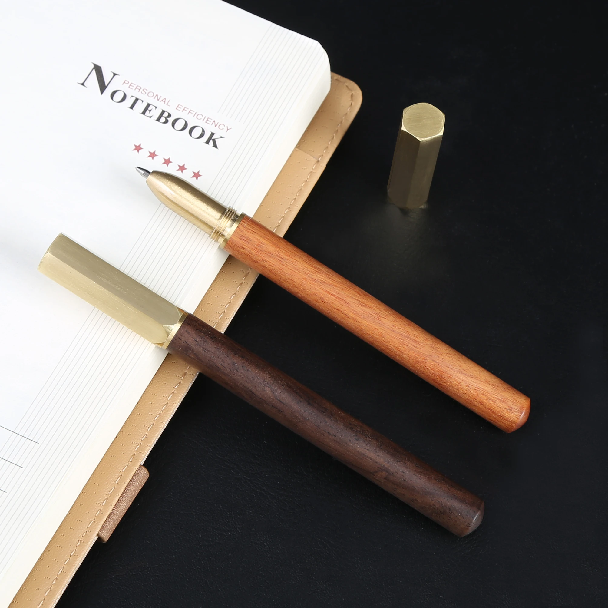 TTX promotion new personalized Stylo bamboo eco friendly pen gift box set black Brass Wood ballpoint pen with custom logo