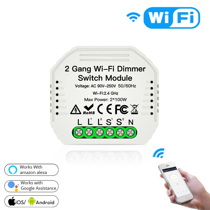Shwuei Smart Life App Timer Remote Control Wireless Intelligent Automatic Wifi Dimmer Circuit Breaker