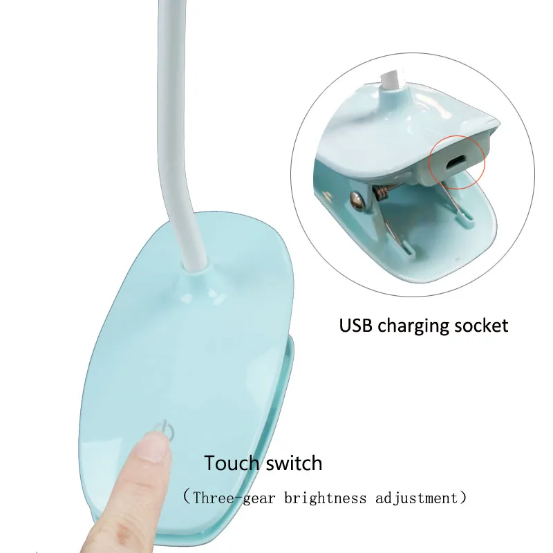 Новая модная светодиодная маленькая Настольная лампа с usb-зажимом светильник для студенческого общежития сенсорная защитой